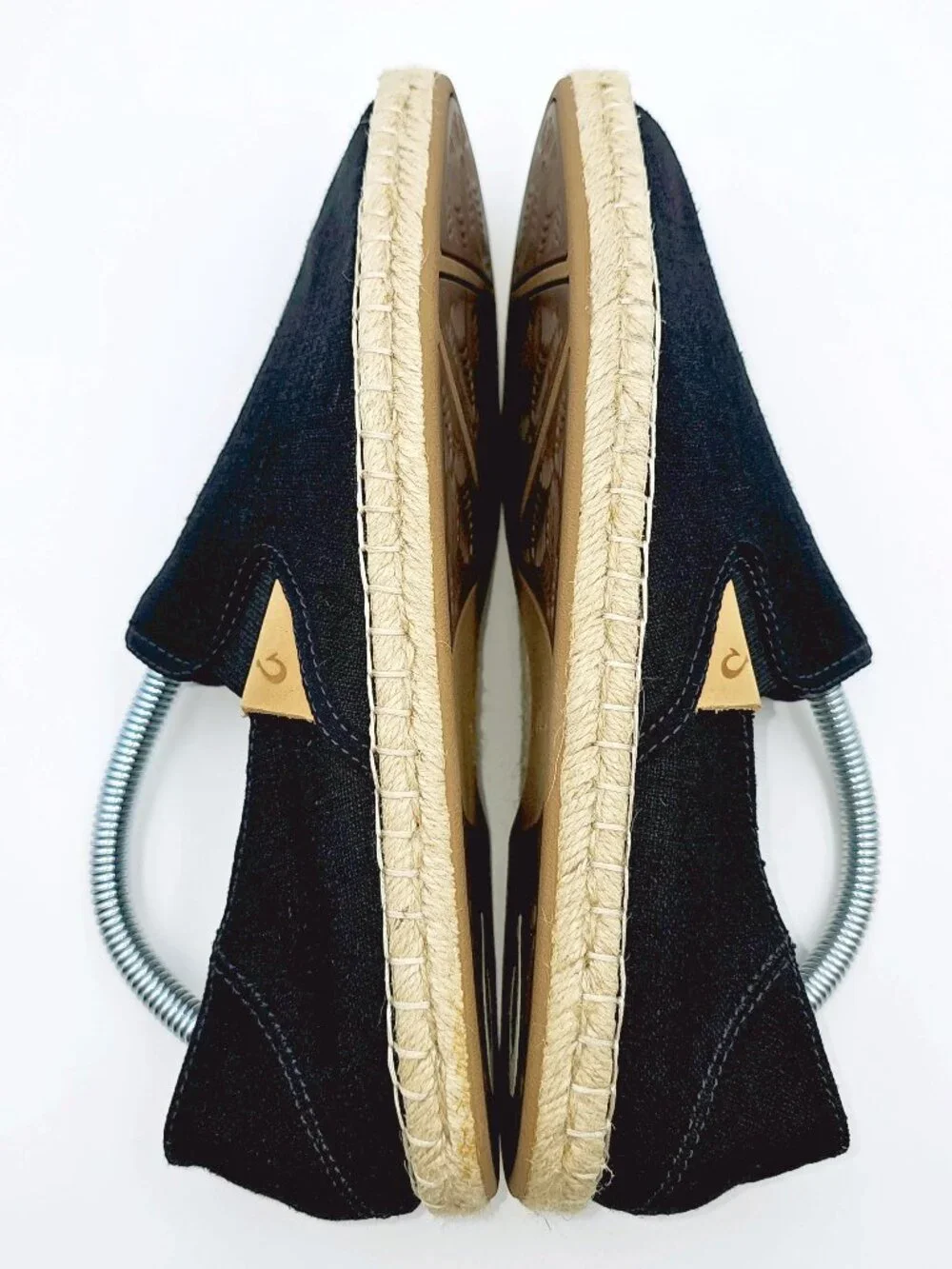 Olukai Kaula Pa'a Kapa Black Convertible Espadrille Sandals Shoes Women's Size 9